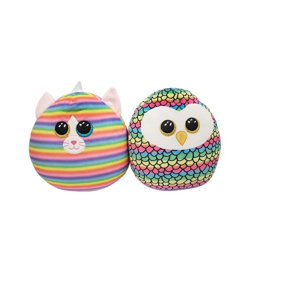 TY OWEN the Owl and Heather the Squish-A-Boos Pillows - Super Soft Stuffed Toy - - Picture 1 of 16